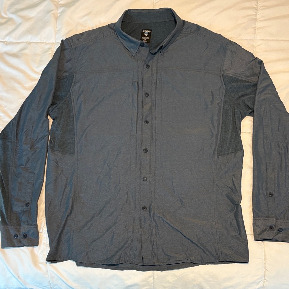 Kuhl Men's Casual Button-Down Shirt in Slate Blue